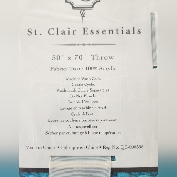 St. Clair Luxe Waffle 50" X 70" Throw - Teal - Picture 5 of 5